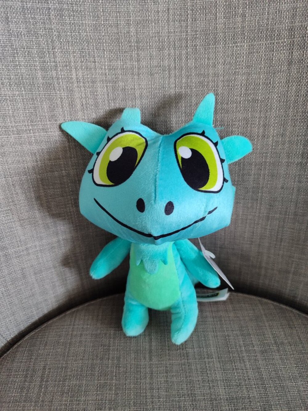NWT Teal Blue Dragon Plush Stuffed Animal with Green Eyes